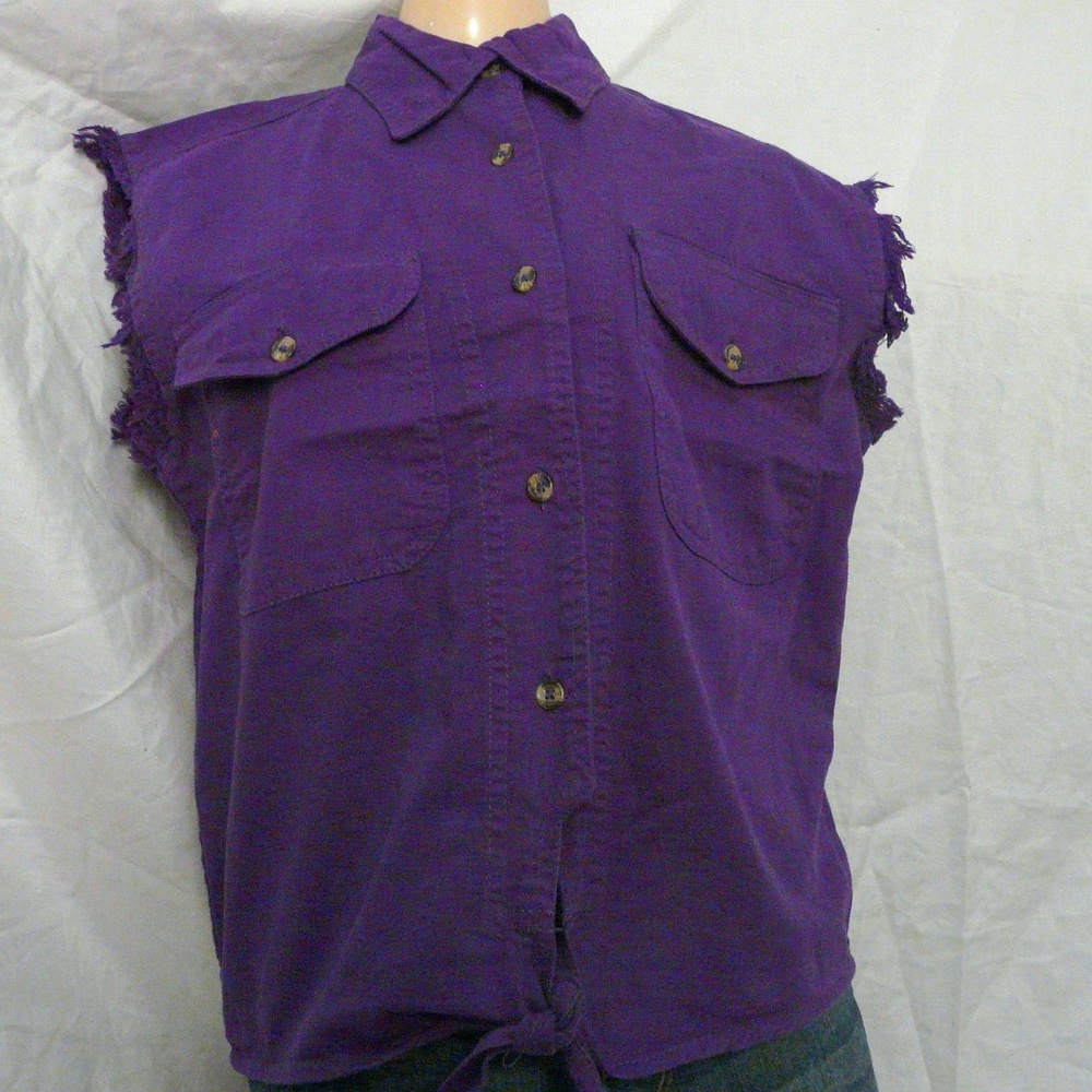 Women XL  Purple Short Sleeve Crop Top Shirt New